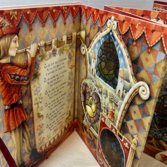 VTG 1998 The Twelve Days of Christmas Song Children's Board Book 6 Panels - Picture 5 of 12